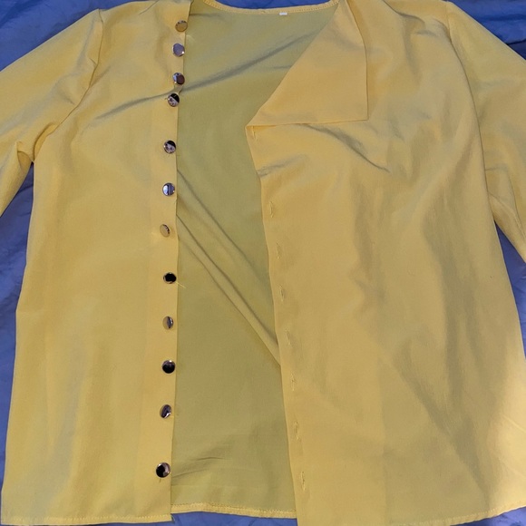 Canary yellow button up shirt - Picture 4 of 4